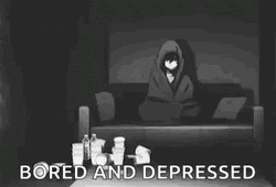 Depressed Bored Sad Anime In Couch GIF