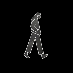 Depressed Girl Walk Monochrome GIF