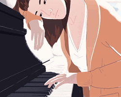 Depressed Sad Anime Piano Finger Run  GIF