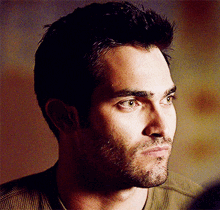 Derek Hale Serious Look Wide Eyes GIF