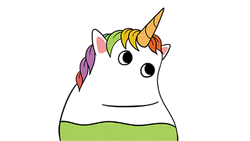 Derp Face Licking Chubbi Unicorn GIF