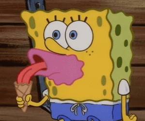 Derp Face Slurping Ice Cream SpongeBob GIF