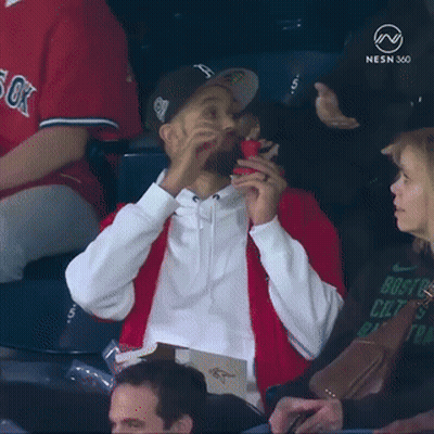 Derrick White Celtics Guard Sitting In Audience GIF