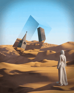 Desert Elegant Geometric Glass Fine Art  GIF