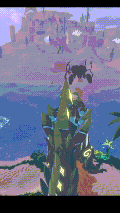 Desert Landscape With Castle In Distance GIF