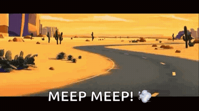 Desert Road Saying Meep Meep GIF