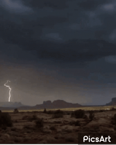 Desert With Lightning Bolt Picsart GIF