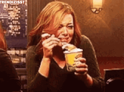 Desperate Emma Stone Eating Ice Cream GIF