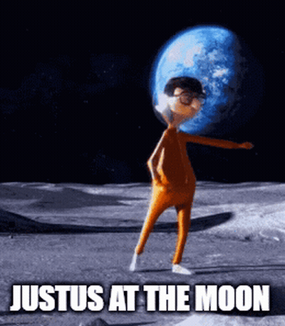 Despicable Me Character On Moon Saying Justus At The Moon GIF