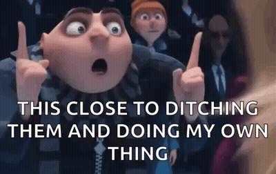 Despicable Me Character Pointing Up This Close To Ditching Them GIF