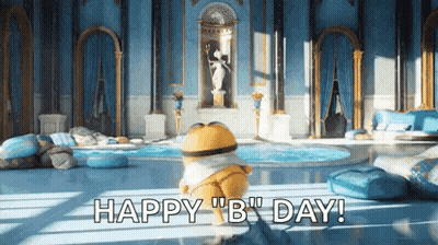Despicable Me Minion Saying Happy B Day GIF