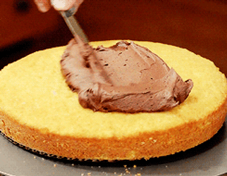 Dessert Cake Layering Choco Spread GIF