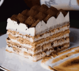 Dessert Slice Of Tiramisu Cake GIF
