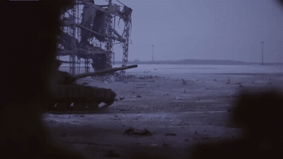 Destroyed Building With Tank GIF
