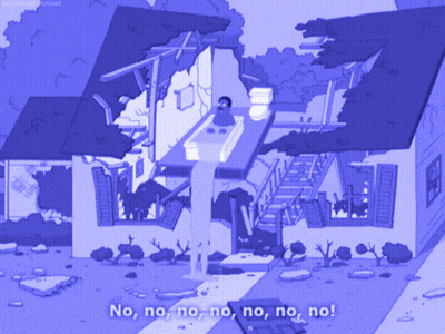 Destroyed House Saying No No No No No No No No GIF