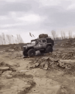 Destroyed Jeep Hump Fail GIF