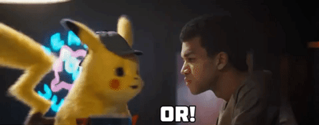Detective Pikachu Hitting Harry Goodman With Tail GIF
