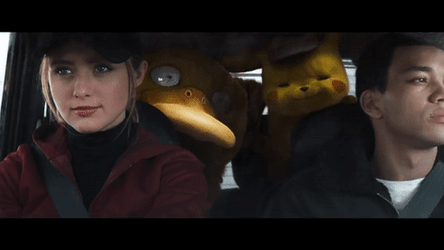 Detective Pikachu Lucy Stevens Harry Goodman Psyduck GIF