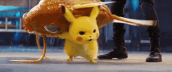 Detective Pikachu Throwing Magikarp To Floor GIF