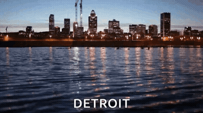 Detroit City Skyline GIF