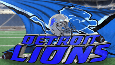 Detroit Lions Logo With Football Helmet GIF