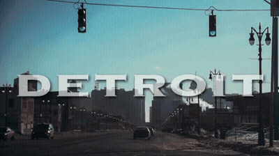 Detroit Street Sign With Cars GIF