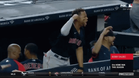 Devers Cheering On The Side GIF
