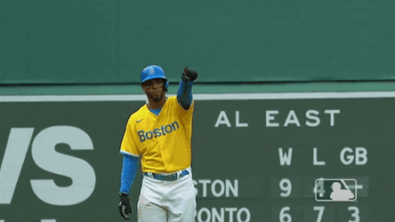 Devers In Yellow Uniform GIF