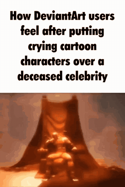 DeviantArt Meme Crying Cartoons Over Deceased Celebrity GIF