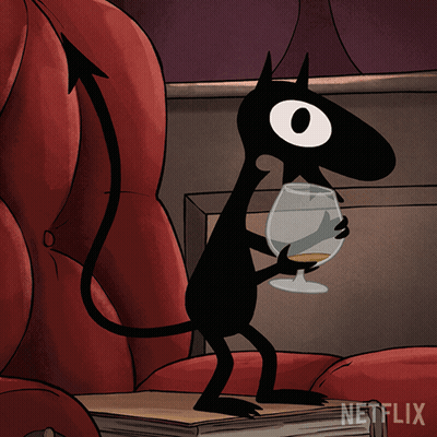 Devil Holding Glass With Netflix GIF