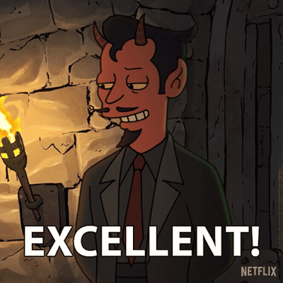 Devil Holding Torch Saying Excellent GIF