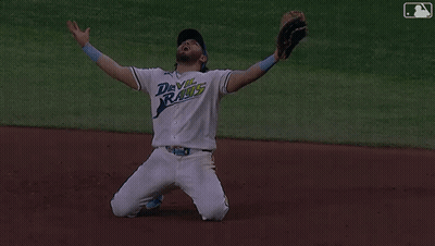 Devil Rays Baseball Player Kneeling Down GIF