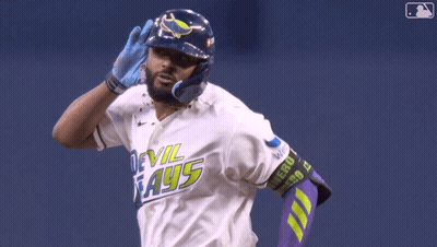 Devil Rays Baseball Player With Helmet And Gloves GIF