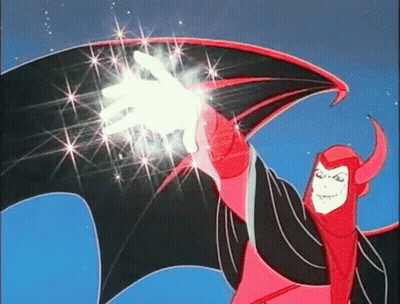 Devil With Horns Holding Light GIF