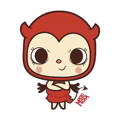 Devil With Matu Micha Name Sticker