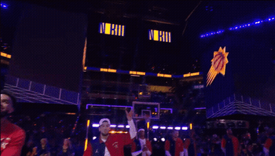 Devin Booker Introduced To Crowd GIF