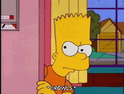 Devious Bart Simpson Peeking GIF