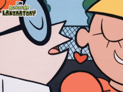 Dexter From Dexter's Laboratory Kissing Woman GIF