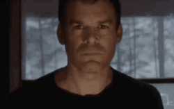 Dexter Morgan Intense Stare Eyebrow Twitch GIF