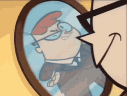 Dexter's Laboratory Dexter Mirror Wink GIF