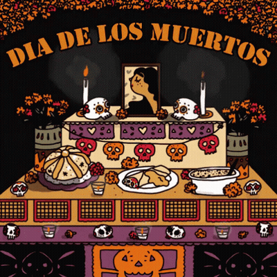 Dia De Los Muertos Poster With Woman GIF