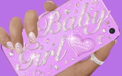 Diamond Crystals Bling Pink Glitters Phone Nail Art