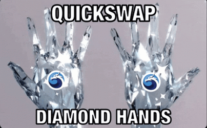 Diamond Hands With Quickswap Logo GIF