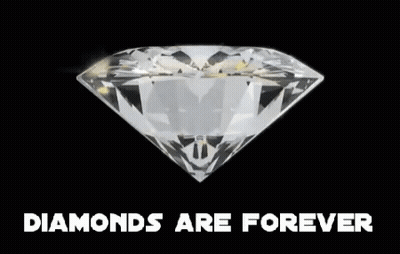 Diamond On Black Background Saying Diamonds Are Forever GIF