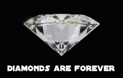 Diamond On Black Saying Diamonds Are Forever GIF