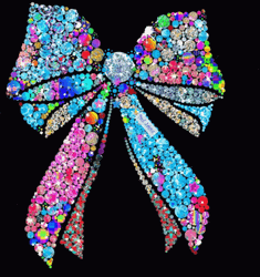 Diamond Ribbon Bow Art Sparkling Colors GIF