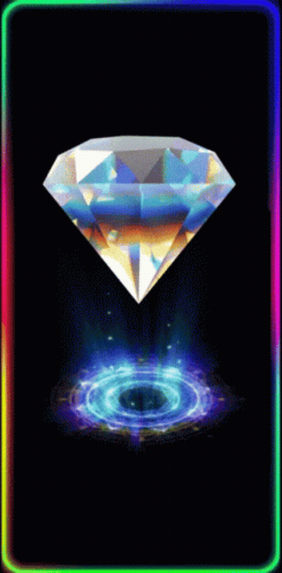 Diamond Surrounded By Rainbow Frame GIF