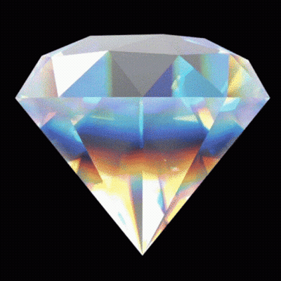 Diamond With Rainbow Colors On Black Background GIF