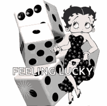 Dice Feeling Lucky Betty Boop Cartoon GIF
