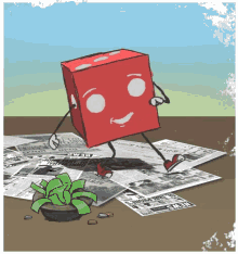 Dice Stick Man Dancing Papers Animation GIF